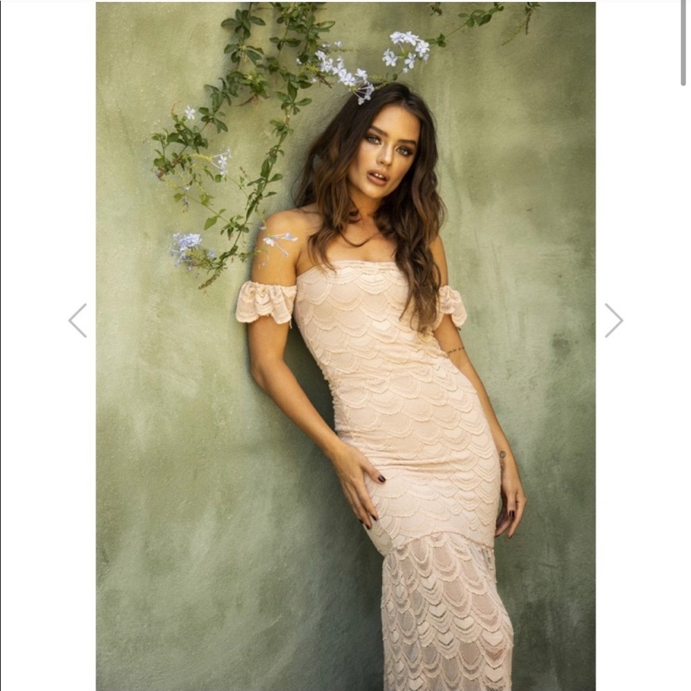 Nightcap Clothing Victorian Flutter Dress Nude XS